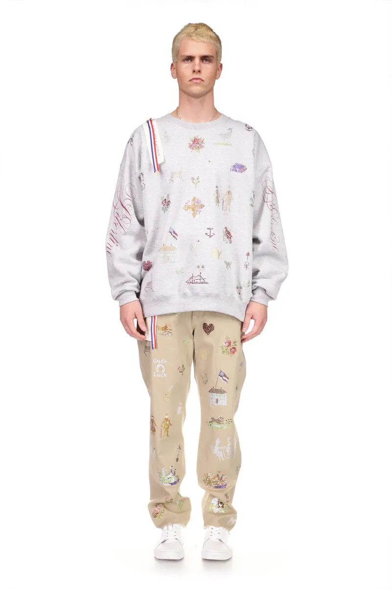 '19th Century Sampler' Pullover Sweatshirt