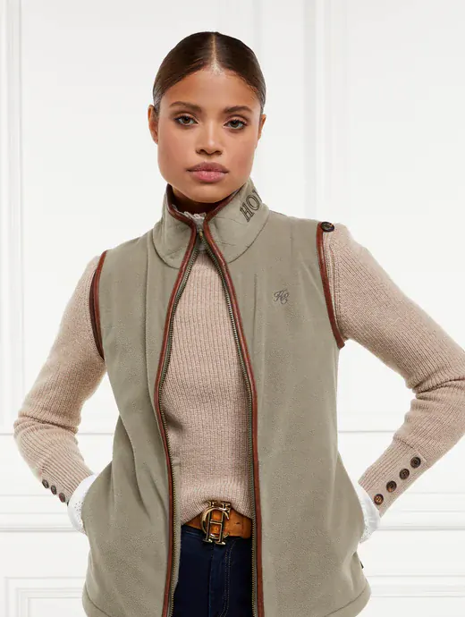 Holland Cooper Country Fleece Gilet Sage